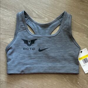 Nike Grey Racerback Sports Bra with BCTC and Swoosh